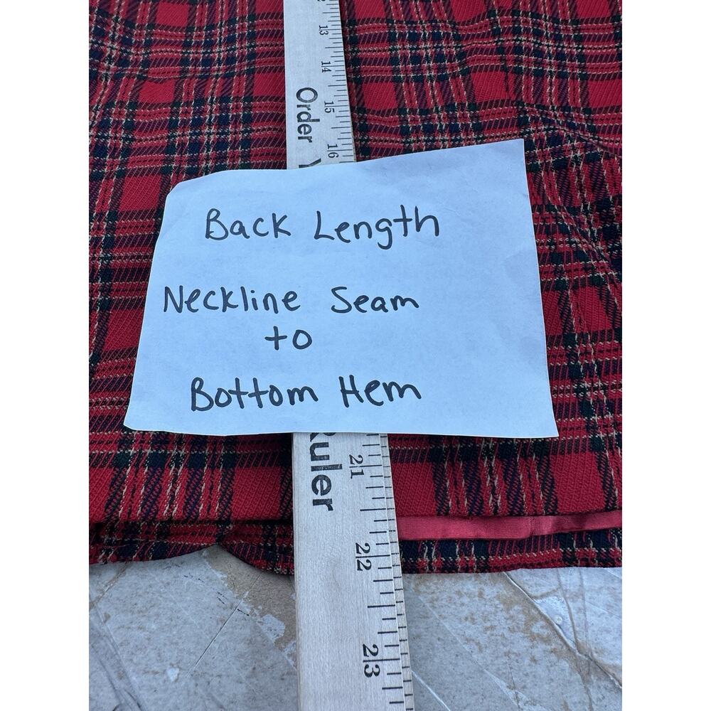 Vintage Pendleton Red Tartan Wool Gold Button Blazer Petite 14 USA - Picture 9 of 10